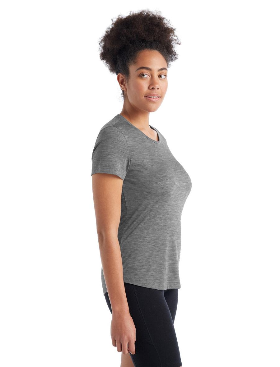 Women's Icebreaker Merino Sphere II Short Sleeve T Shirts Metro Heather | CA 1378HAPK